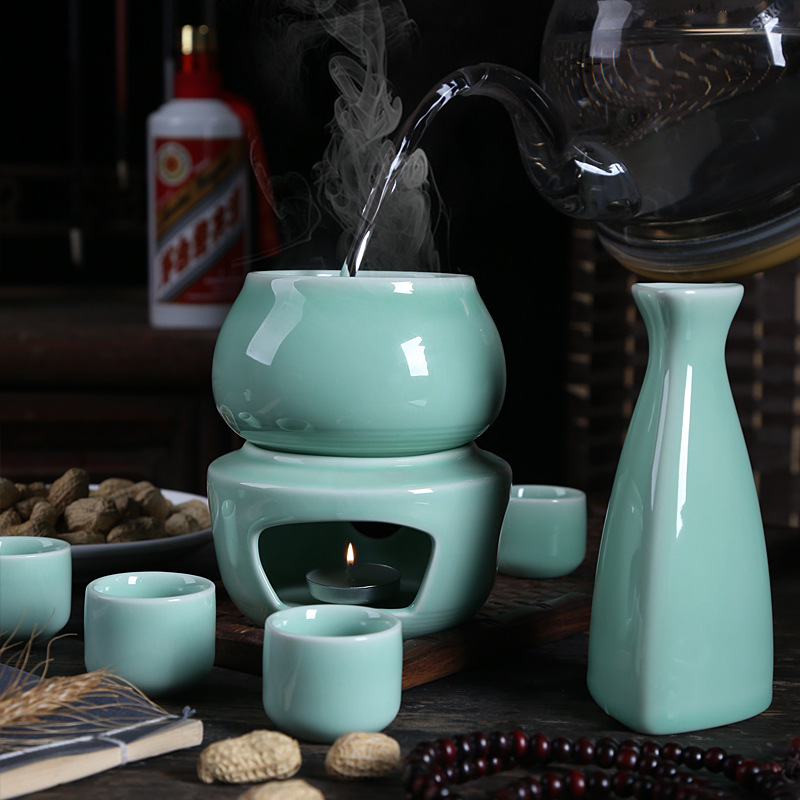 陶瓷温酒壶黄白酒杯分酒器家用烫酒壶小酒盅暖酒清酒酒具套装定制