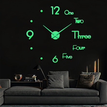 3D创意挂钟DIY全夜光壁钟时尚静音客厅墙贴钟背景墙装饰墙贴时钟