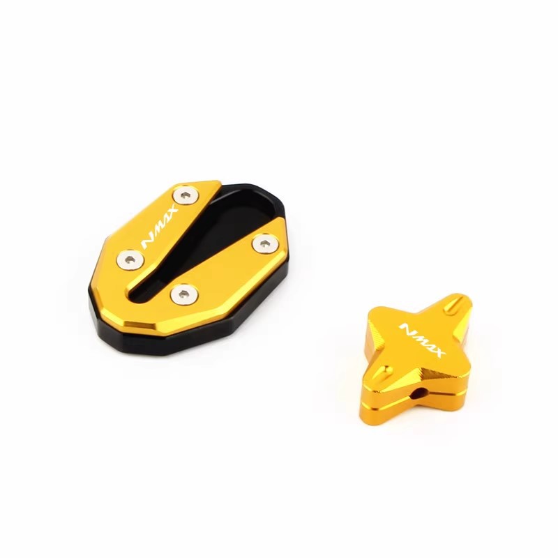 适用雅马哈 nmax155 改装边撑加大座 专用侧柱架踢脚垫辅助器配件