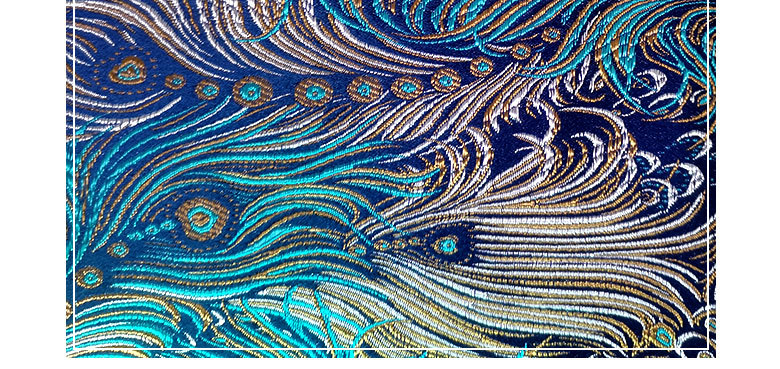 国源宏毅凤尾纹织锦缎茶叶盒礼盒包装布纸中国风凤尾提花装帧布