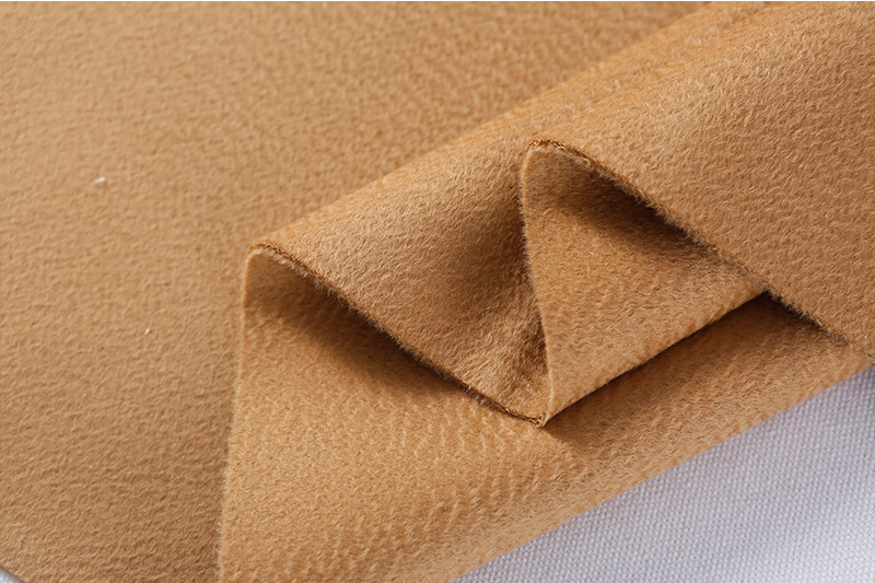 120支澳毛水波纹15%山羊绒双面呢面料 秋冬大衣布料毛纺女装呢料