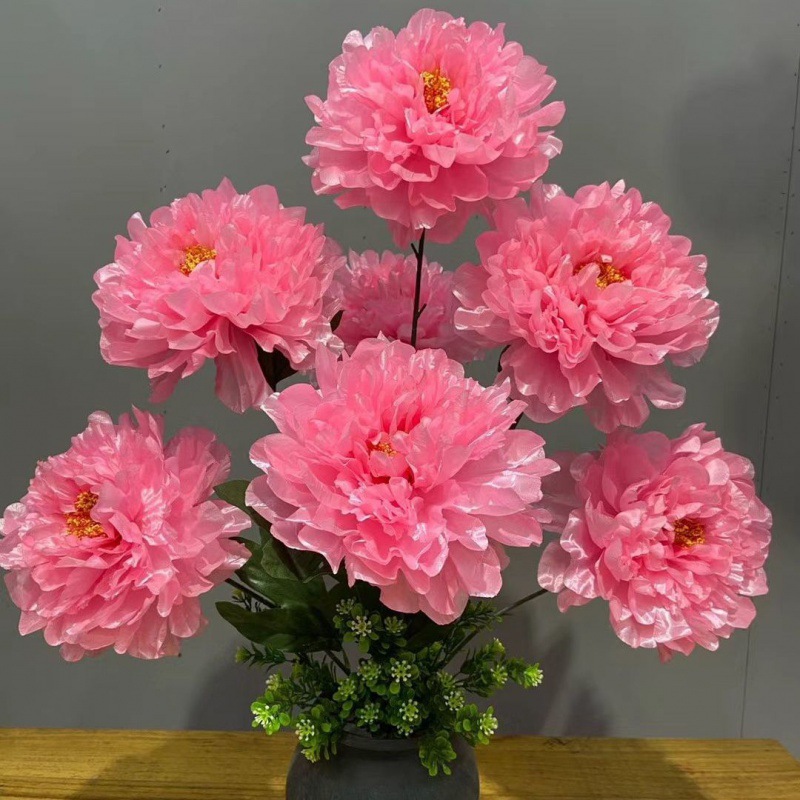 洋牡丹仿真花牡丹花客厅餐桌花束插花摆设绢花装饰塑料花干花布花