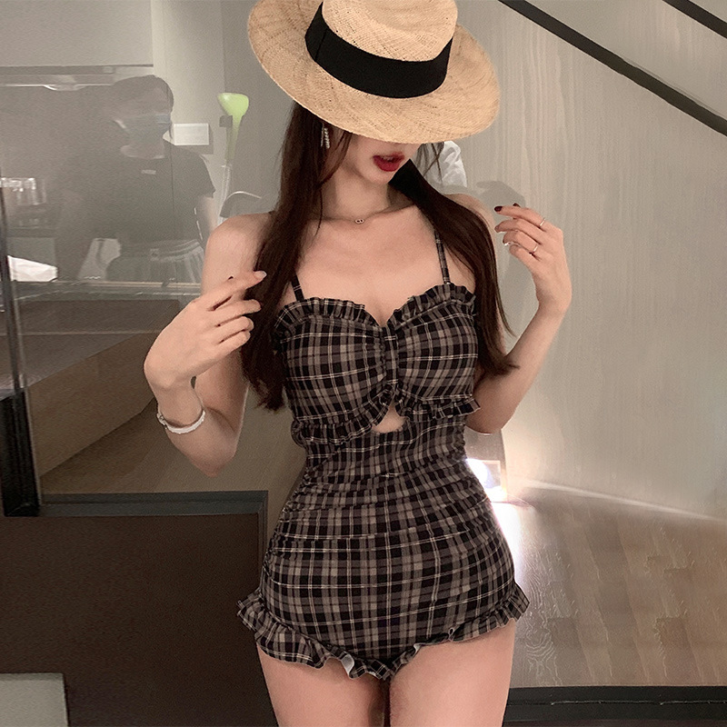 Super Fairy Ins Style Swimsuit for Women Sexy Siamese Covering Belly Thin 2022 New Hot Spring Small Chest Gathered Swimsuit