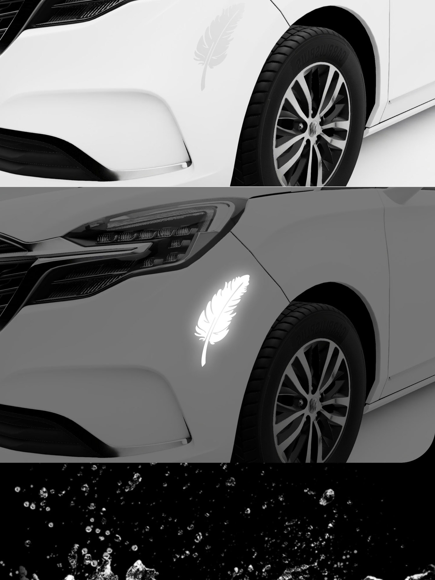 划痕遮挡车贴遮盖羽毛个性创意改装汽车保险杠车身大面积划痕贴纸