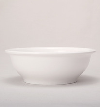 2U8K中式纯白圆形汤碗饭盆面盆酒店饭店食堂陶瓷汤盆盘深碗中号大