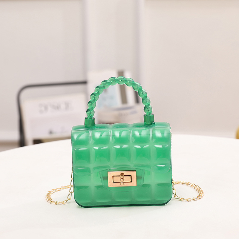 Transparent Small Square Bag 2023 New Jelly Bag PVC Chain Messenger Bag Bag Female Classic Style Lipstick Jelly Bag