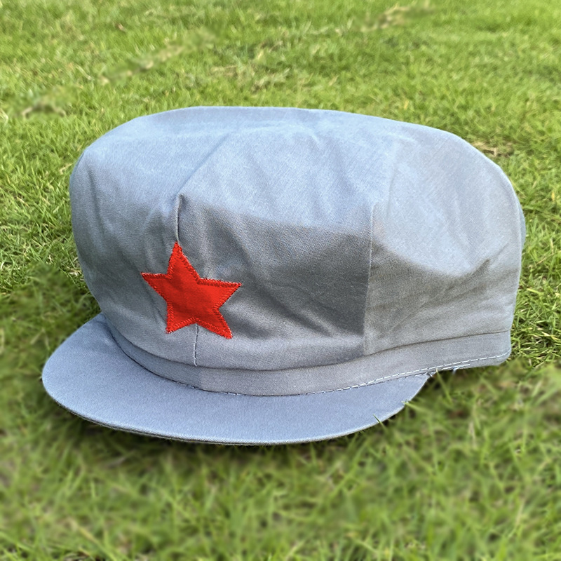 红军帽五角星帽八路军帽新四军帽八角帽五角星帽子表演帽儿童成人