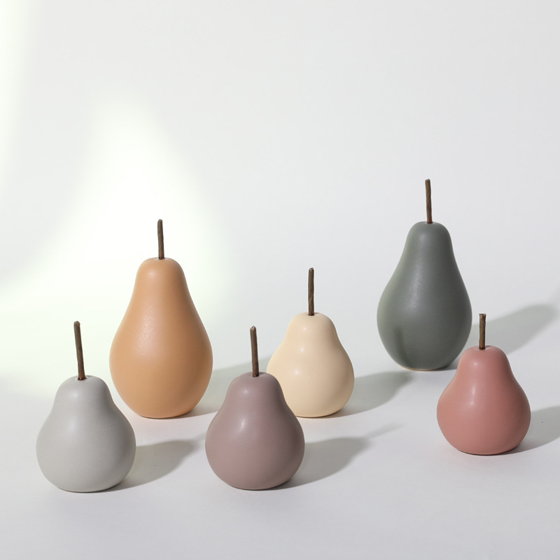 Nordic Ins Style Fresh Ceramic Pear Decoration Home Decoration Creative Living Room Office Decoration Wholesale