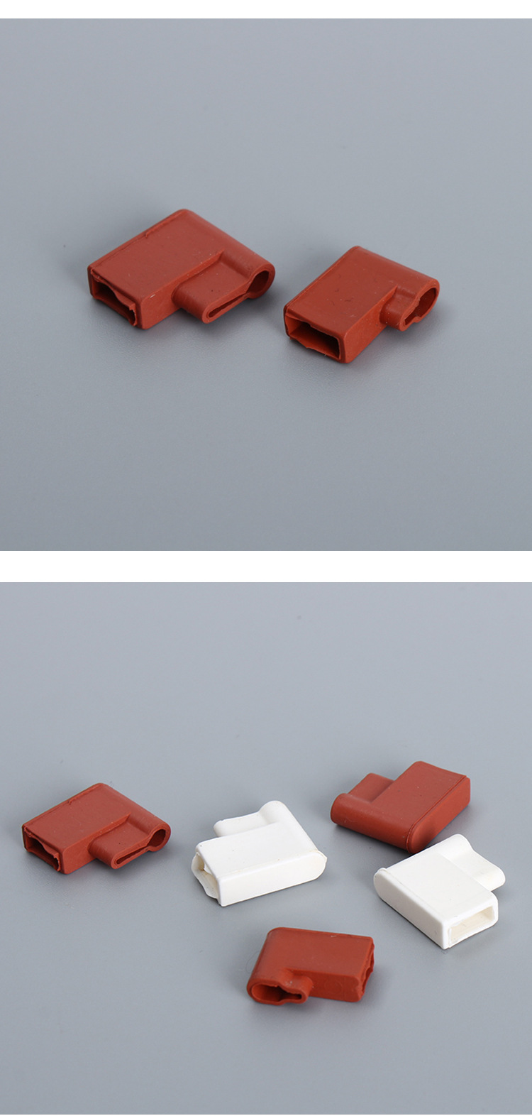 8硅胶端子护套耐高温阻燃软质材料4.8旗形系列硅胶护套白色