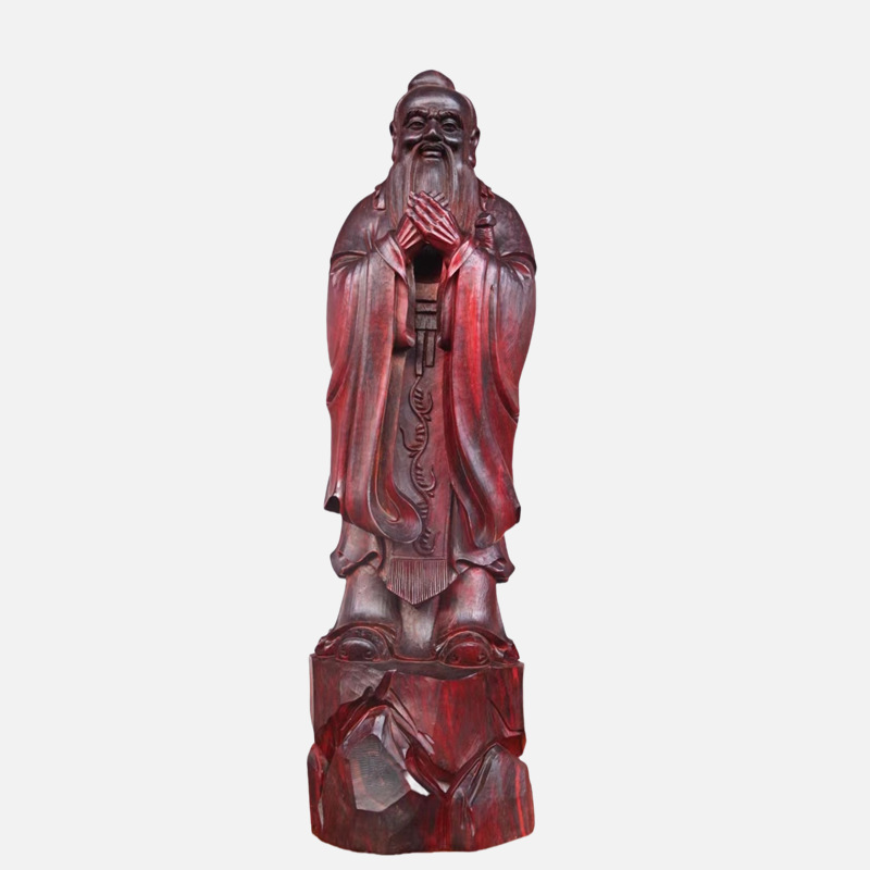 高端红木摆件精品印度小叶紫檀孔子根雕木雕工艺品艺术品收藏品
