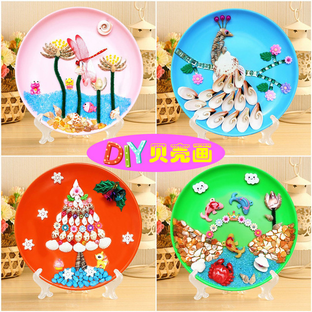 3d Shell Painting Handmade Diy Production Material Package Kindergarten Educational Conch Paste Creative Three-Dimensional Sticker Toy