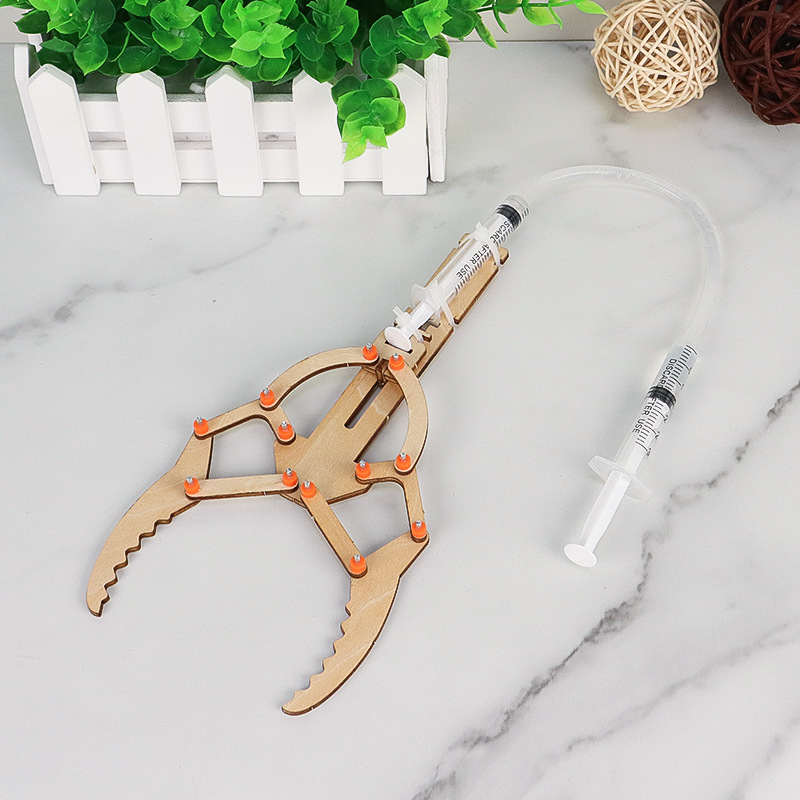 科技小制作液压机械臂diy幼小学生stem教育科学实验教具教材批发