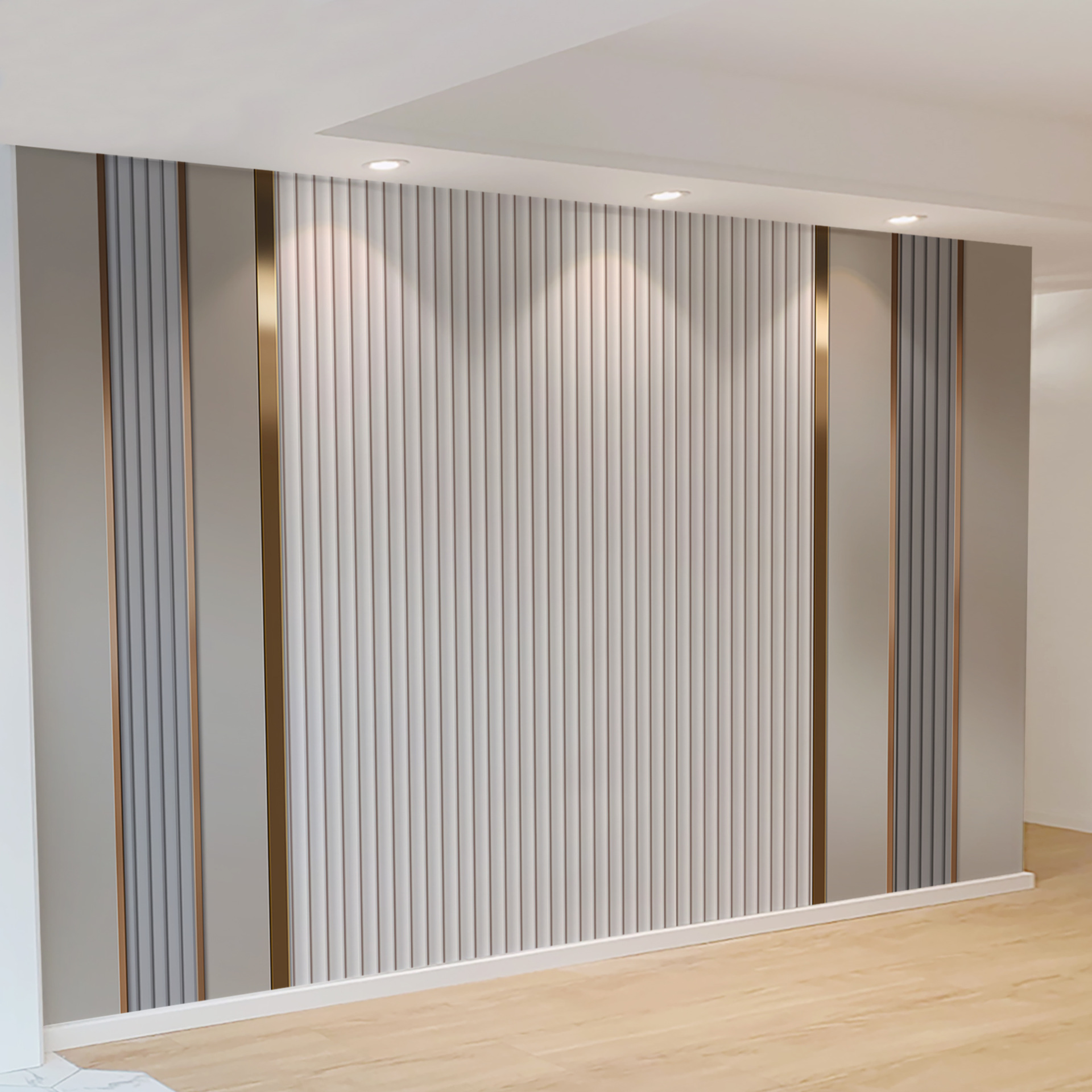 3d电视背景墙壁纸客厅沙发墙布格栅竖条硬包卧室简约现代轻奢壁画