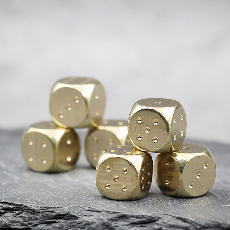 黄铜创意实心骰子筛子色子纯铜酒吧娱乐用品ktv棋牌麻将筛子批发
