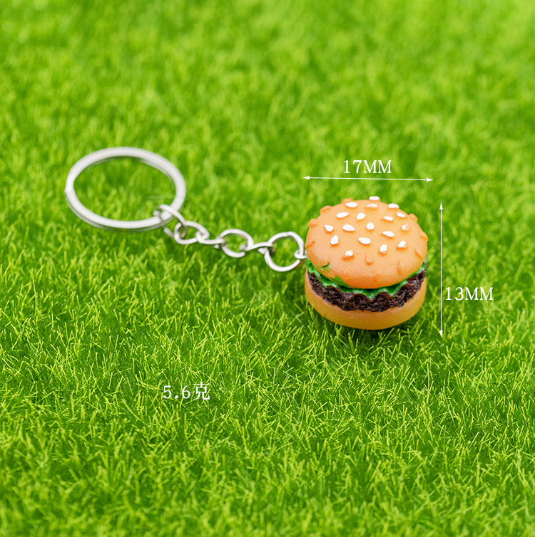 Emulational Fruit Key Chain Pendant Mini Kitchen Walnut Hamburger Zongzi Moon Cake Restaurant Dining Activity Gift