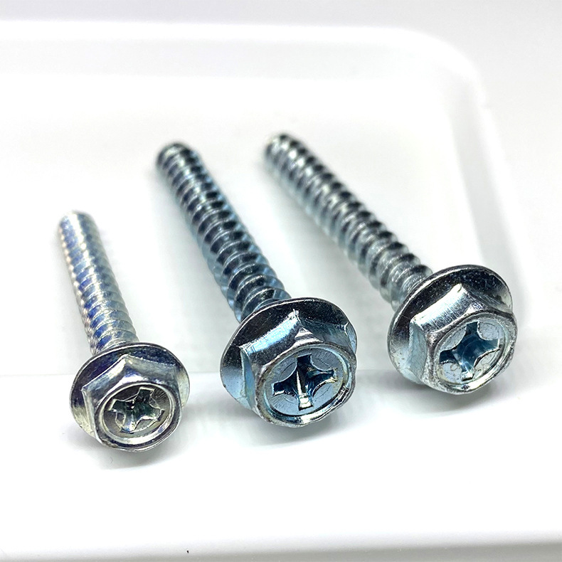 Carbon Steel Galvanized Outer Hexagon with Pad M5m6 Flange with Pad Cross Self-Tapping Screw Screw Self-Drilling Screw Wood Screw
