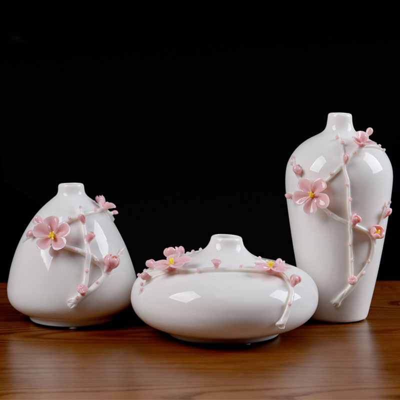 陶瓷工艺品花瓶手工陶瓷花家居摆件装饰品电视柜桌面酒店会所软装