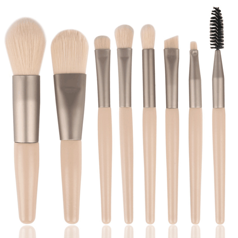 8 Mini Makeup Brushes Suit Morandi Portable Models Soft Hair Beginner Beauty Tools Suit