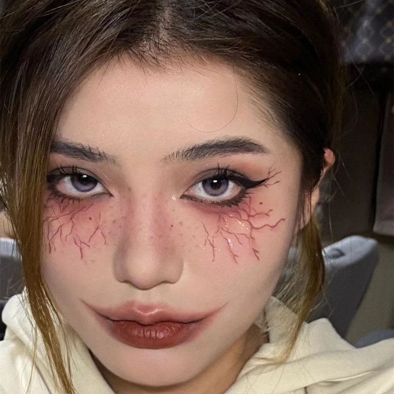 万圣节脸贴新款腮红血丝纹身创意元气少女可爱鬼妆容防水一件批发