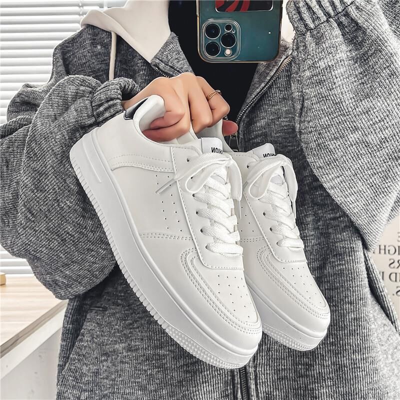 Spring Men's Shoes New Breathable White Shoes for Male Students Korean Style Trendy All-Match Platform Sports Casual Borad Shoes Men