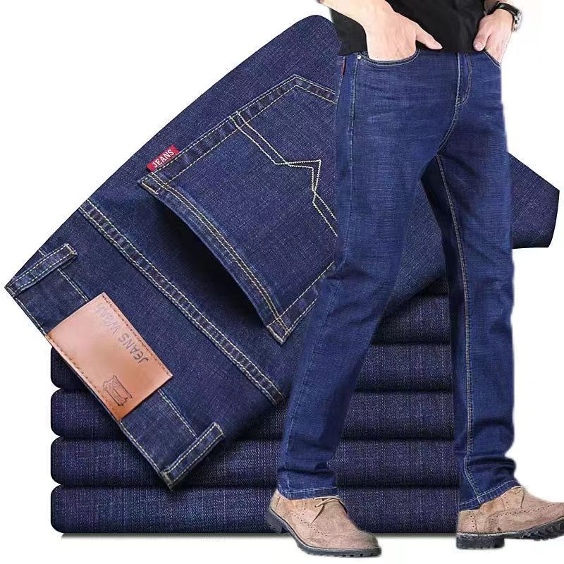 High Quality Spring and Autumn Stretch Business Jeans Men's Meticulous Workmanship Straight Loose Comfort and Casual Men's Jeans