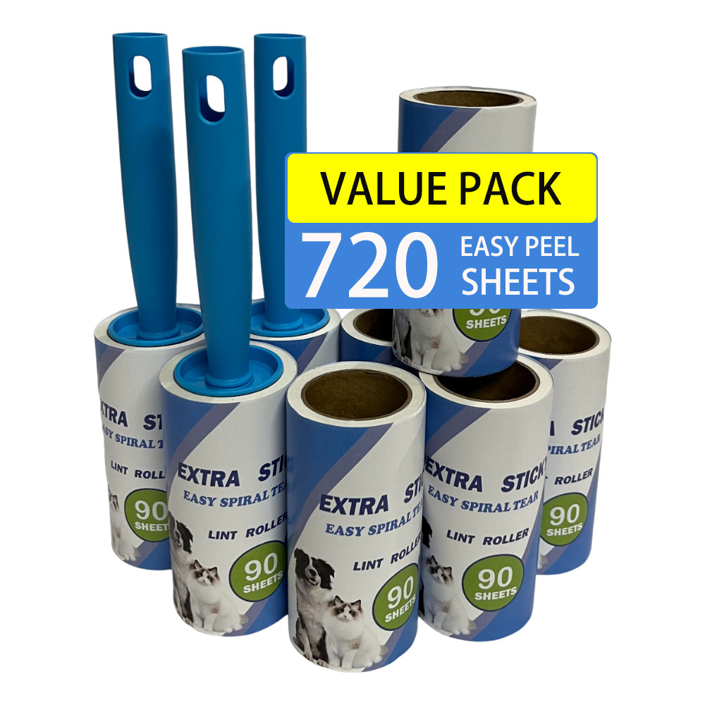 10cm粘毛器可撕式粘尘纸加厚清洁纸替换纸芯粘毛纸90