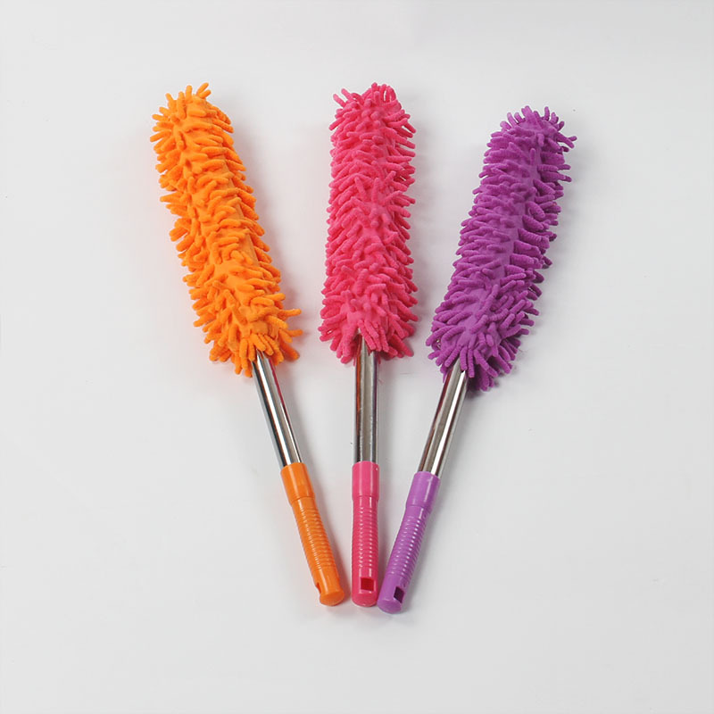 New Household Car Wash Dusting Brush Retractable Washable Fixed Color No Lint Chenille Dust Remove Brush Feather Duster