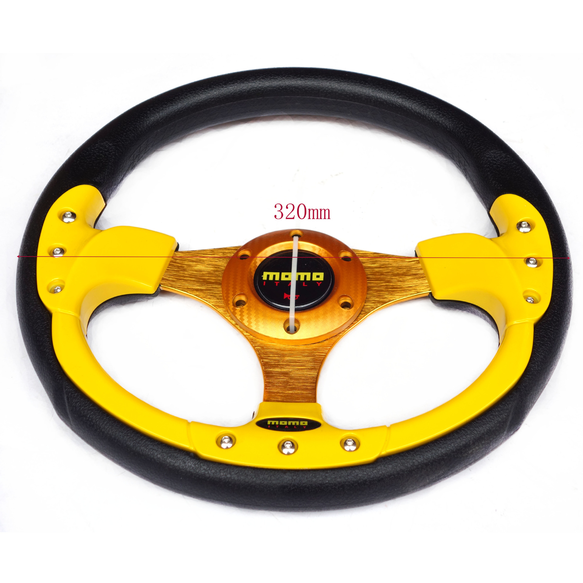 diy改装自制四轮摩托配件钢管卡丁车方向盘 转向彩色带喇叭方向盘