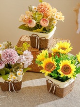 假花花摆设盆栽向日葵塑料花植物假绿植餐桌摆件装饰
