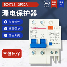 供应2P32漏电断路器 DZ47LE漏电保护器 温州厂家销售C32漏电开关
