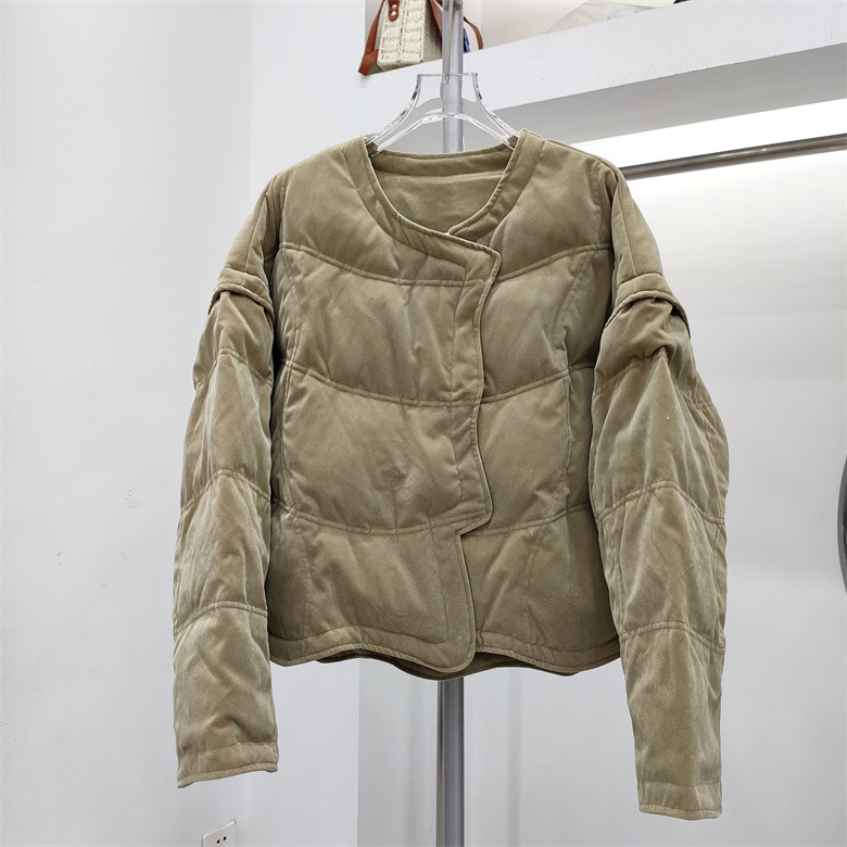 金丝绒羽绒服短款女2023冬季新款时尚韩版宽松显瘦白鸭绒保暖批发