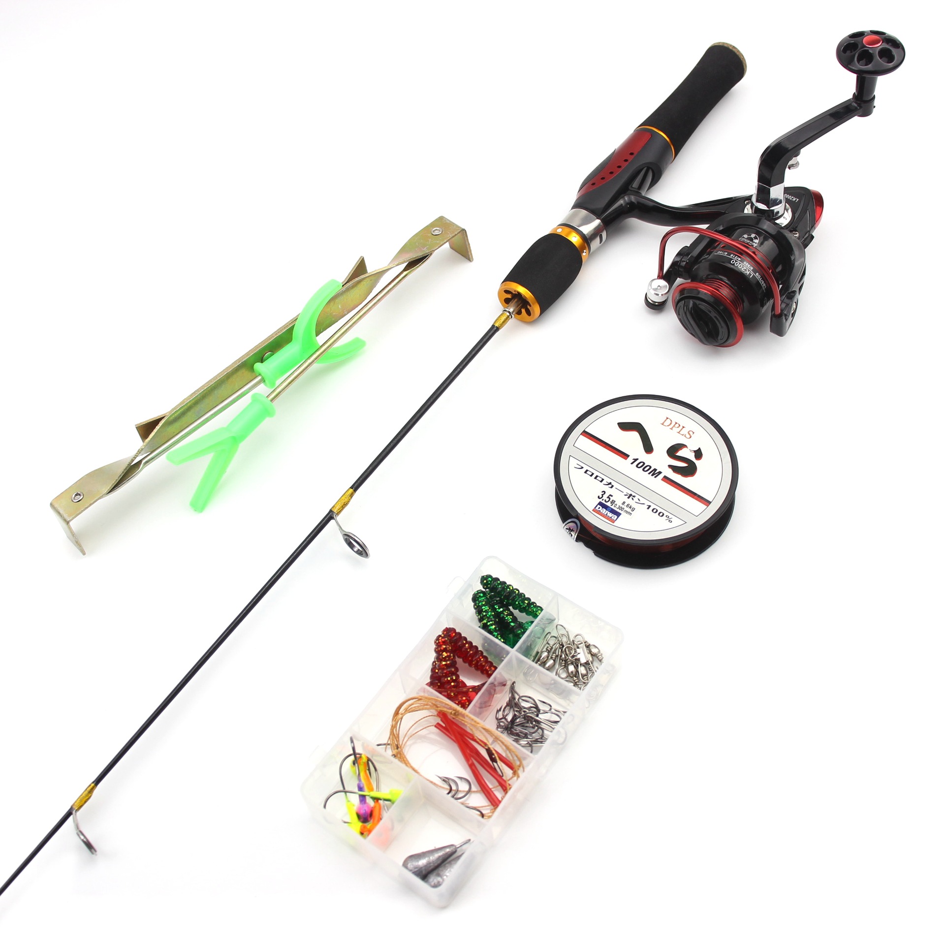 跨境代发fba海外仓冬季钓鱼套装67厘米冰钓竿船钓筏钓渔具组合