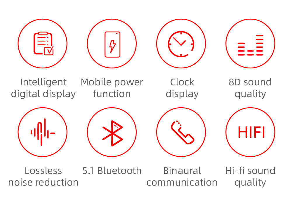 新款g6带时间显示蓝牙耳机 可以给手机充电大电池带保护耳机
