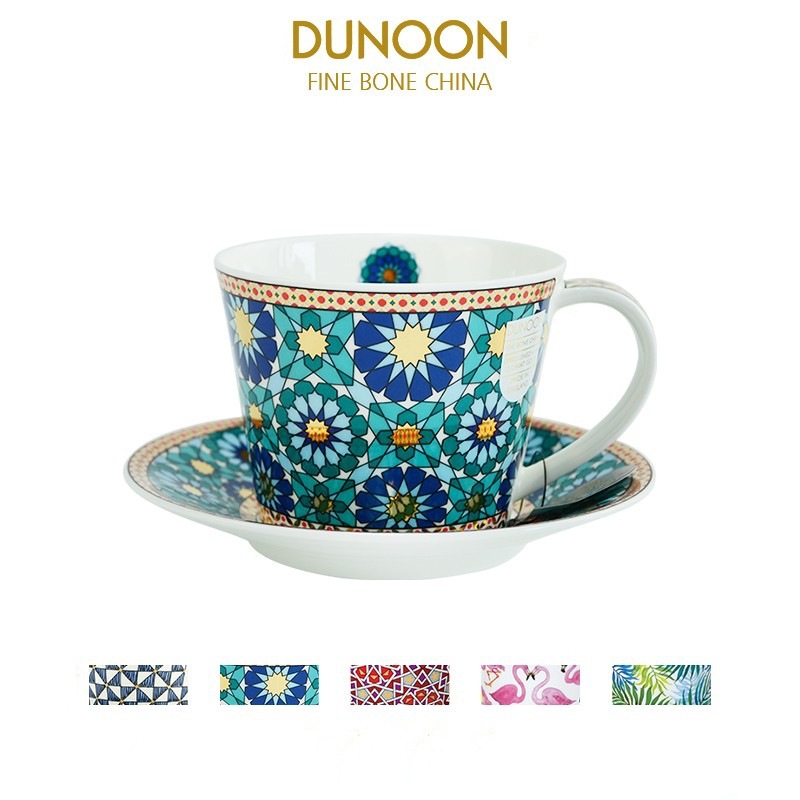dunoon丹侬骨瓷杯甜点杯子碟套装英式1杯1碟咖啡杯欧式陶瓷茶水杯