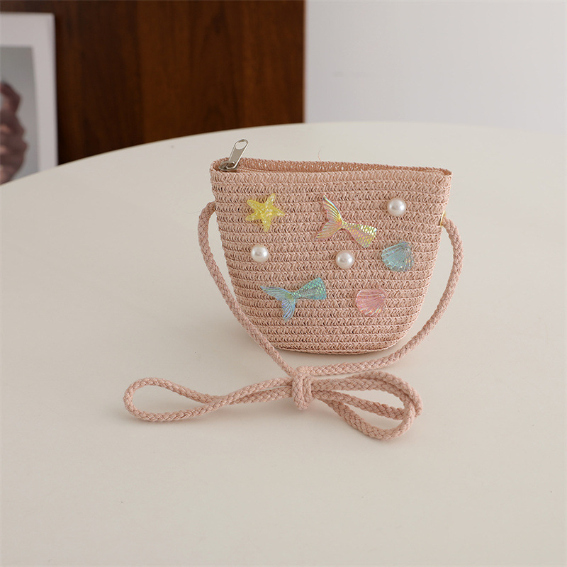 Summer Internet Celebrity Children's Bag Women's Western Style Straw Bag Crossbody Girl's Cute Fashion Baby Mini Bag