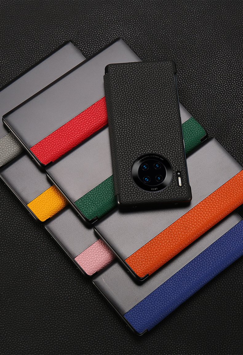 适用华为mate30手机壳真皮翻盖皮套mate30pro智能视窗曲面高档p40