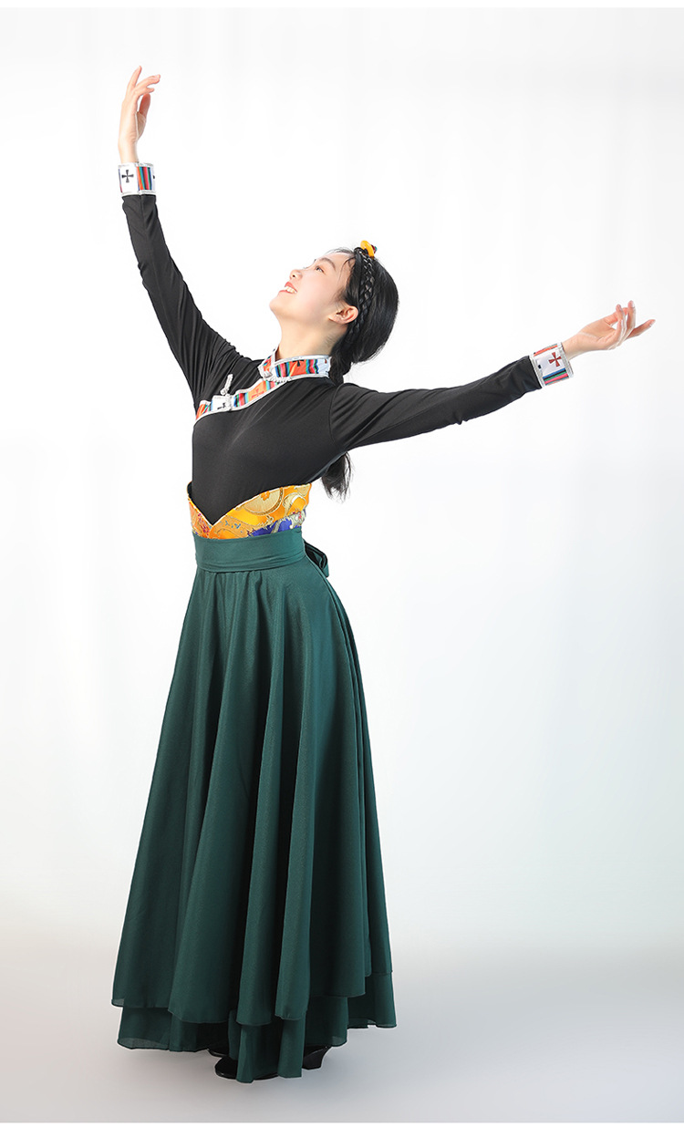 藏服长裙舞蹈演出服装半身大摆裙藏族舞服新款藏式民族女长款套装