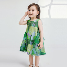 Amila2024夏季新款女童宝宝满印背心裙子立体造型裙摆A字连衣裙