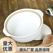 03KN砂锅耐高温明火砂锅汤煲白色炖锅陶瓷煲养生煲汤浅锅汤锅
