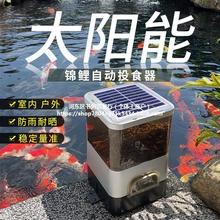 太阳能锦鲤自动喂食器喂鱼器室外户外鱼池定时乌龟养鱼投喂投料器