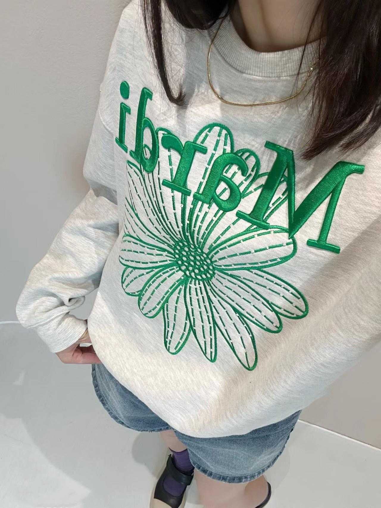 韩国潮牌mardi小雏菊刺绣圆领卫衣小众宽松百搭显瘦情侣长袖上衣