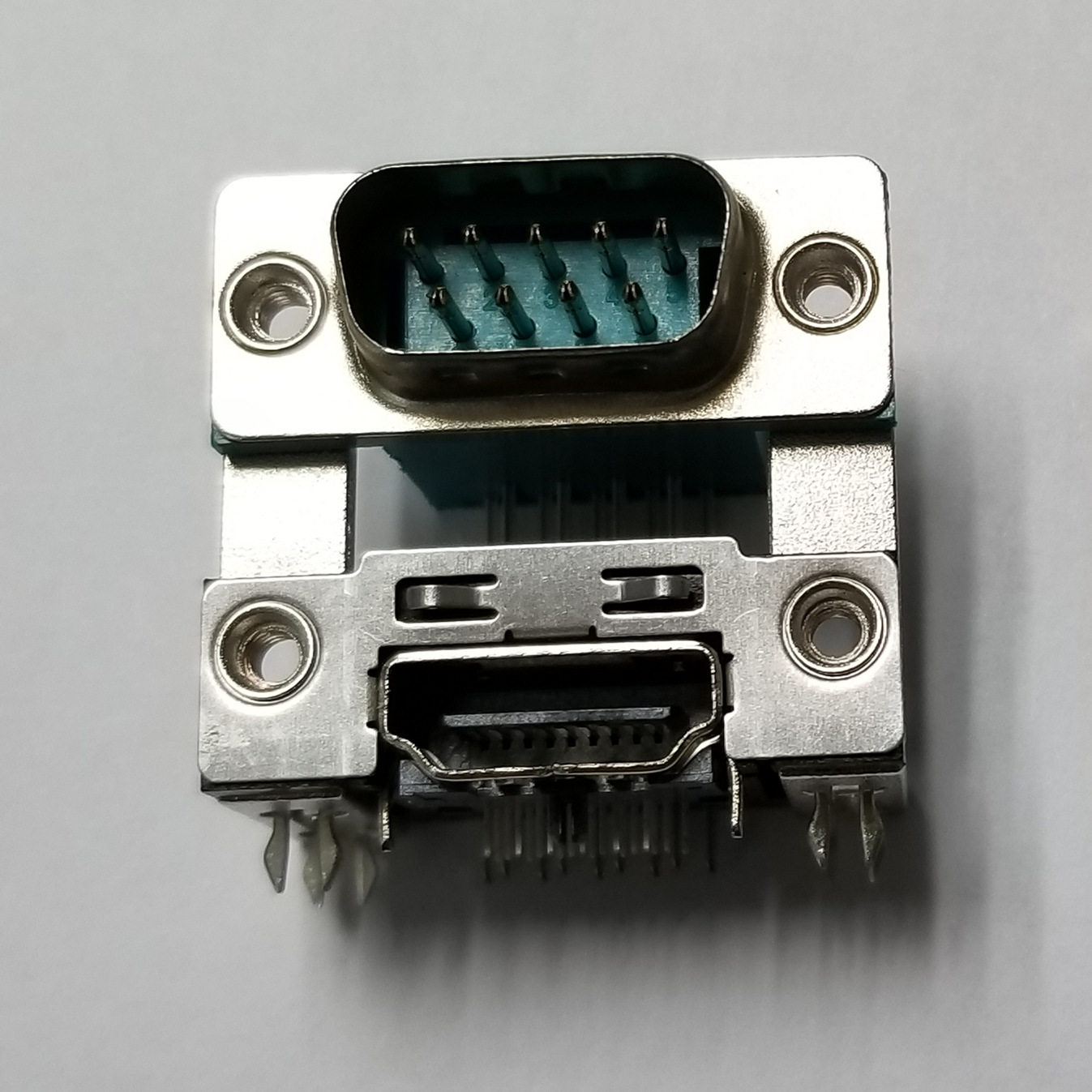 05插座 db9公 hdmi母座双层连接器