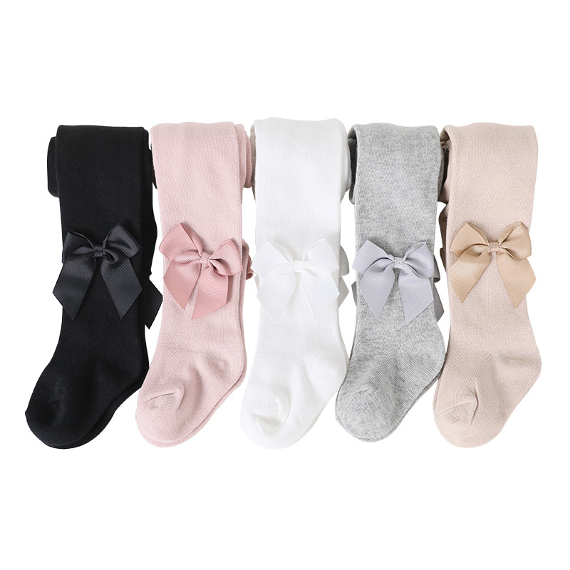 Children's Pantyhose Spring and Autumn New Wholesale Cute Bow Class a Children's Socks Girls' Baby Korean Style Leggings