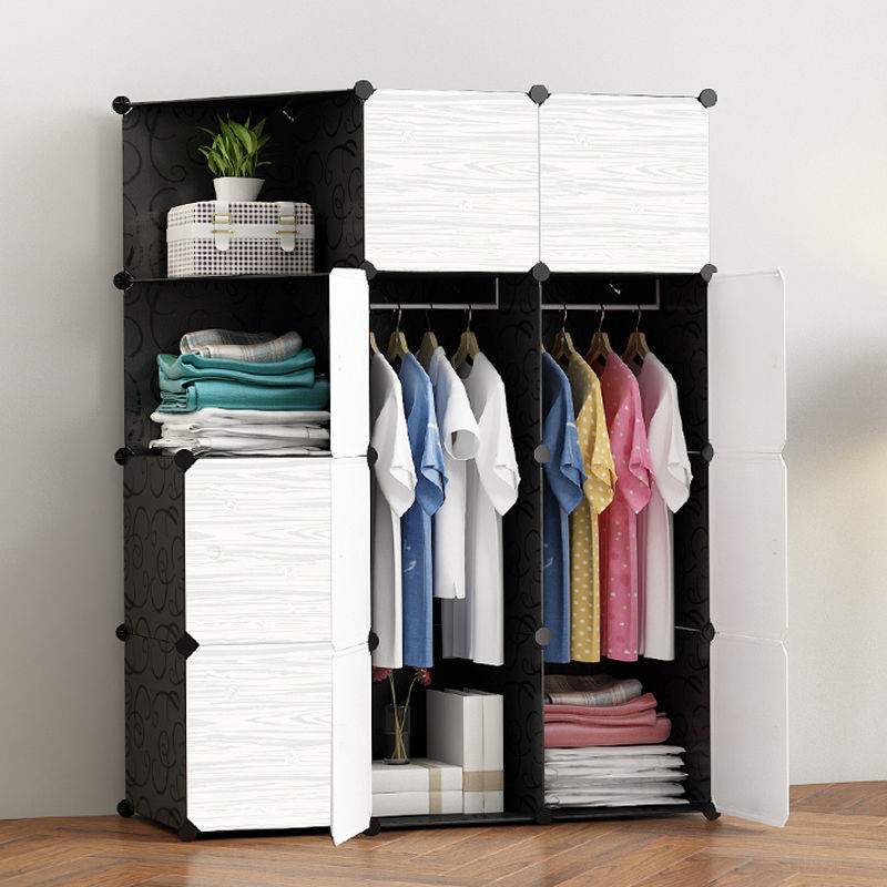 树脂简易衣柜经济型简约现代塑料组合衣柜组装衣橱柜塑料钢架结构