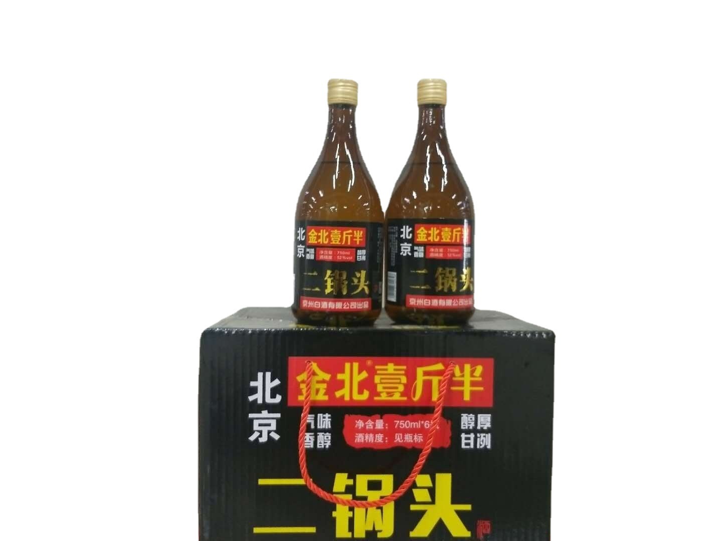 52度金北北京二锅头 酒店,餐饮,商超 白酒水 1*6*750白酒水