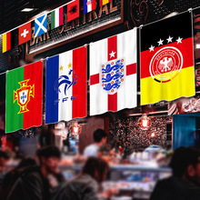 2024欧洲杯装饰24强国家足球队旗主题挂布海报烧烤店体彩票店布置