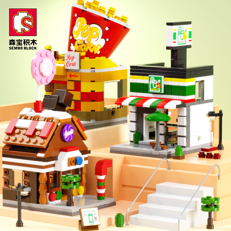 Sembo Block Mini City Street View Compatible with Lego Small Building Block Wholesale Assembled Children's Educational DIY Toys