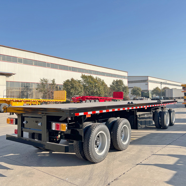 出口全挂车 全挂平板拖车 u型气垫板全挂车 骨架半挂车