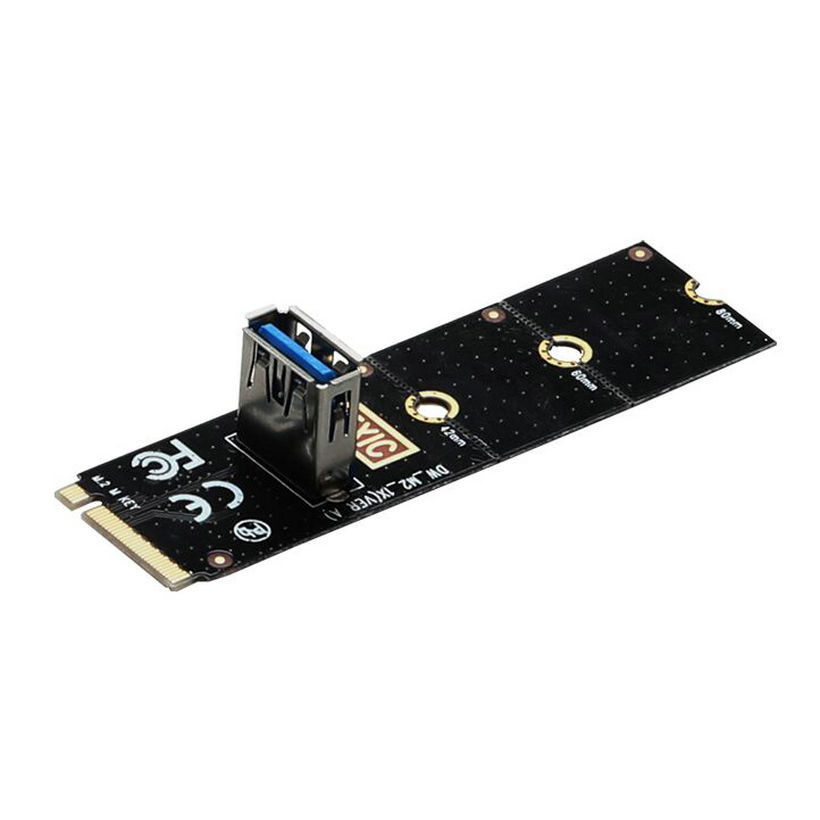 2 ngff接口转换为普通的pcie1x接口,板上有3个固定孔位,分别为22*42mm