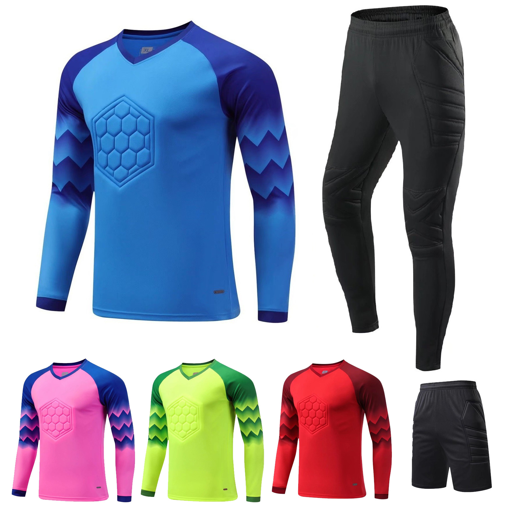 football goalkeeper clothing goalkeeper suit suit men adult long sleeve sponge pad full set training uniform goalkeeper clothing